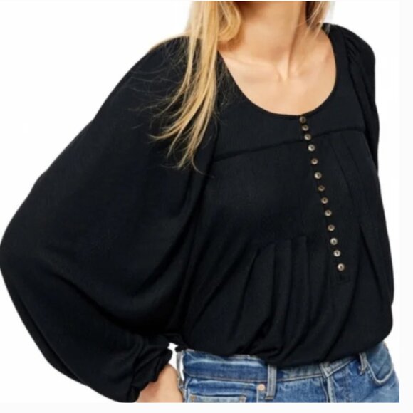 Free People Devin Henley Black - NWOT - Picture 2 of 5